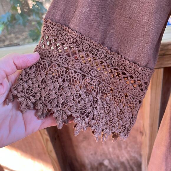 Stella Rosa Women's 100% Linen Brown Shift Dress Size S - Picture 6 of 9